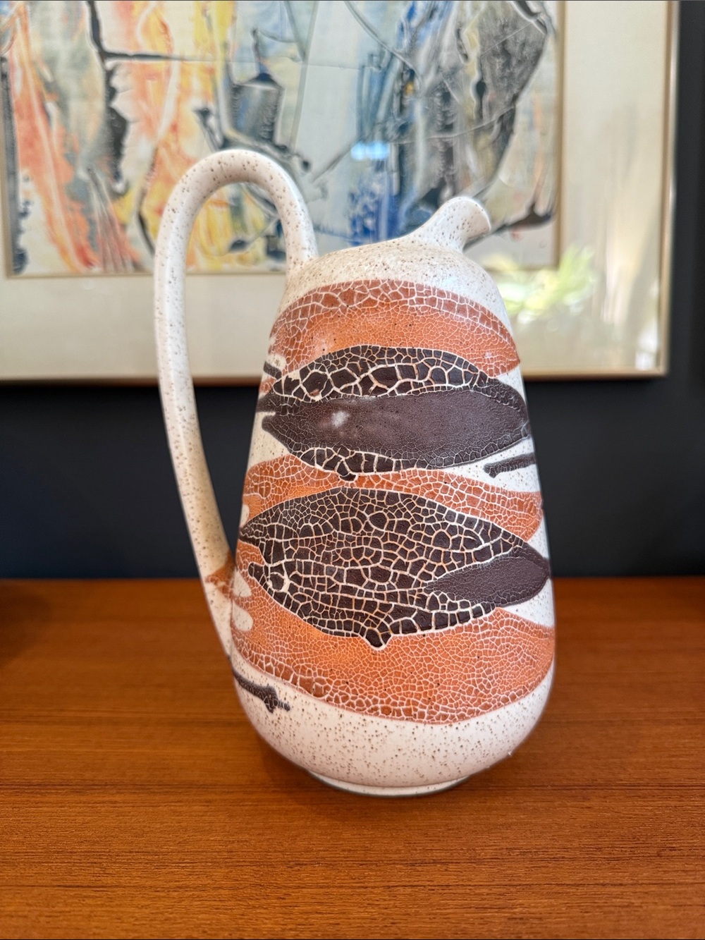 vintage mid-century modern Royal Haeger Earth Wrap ceramic pitcher